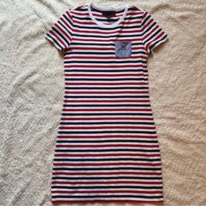 Tommy Hilfiger | Striped T-shirt Dress Red White Blue Contrast Pocket Small S